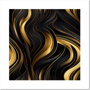 Golden Lattice: Luxurious Linearity in Gold Posters and Art